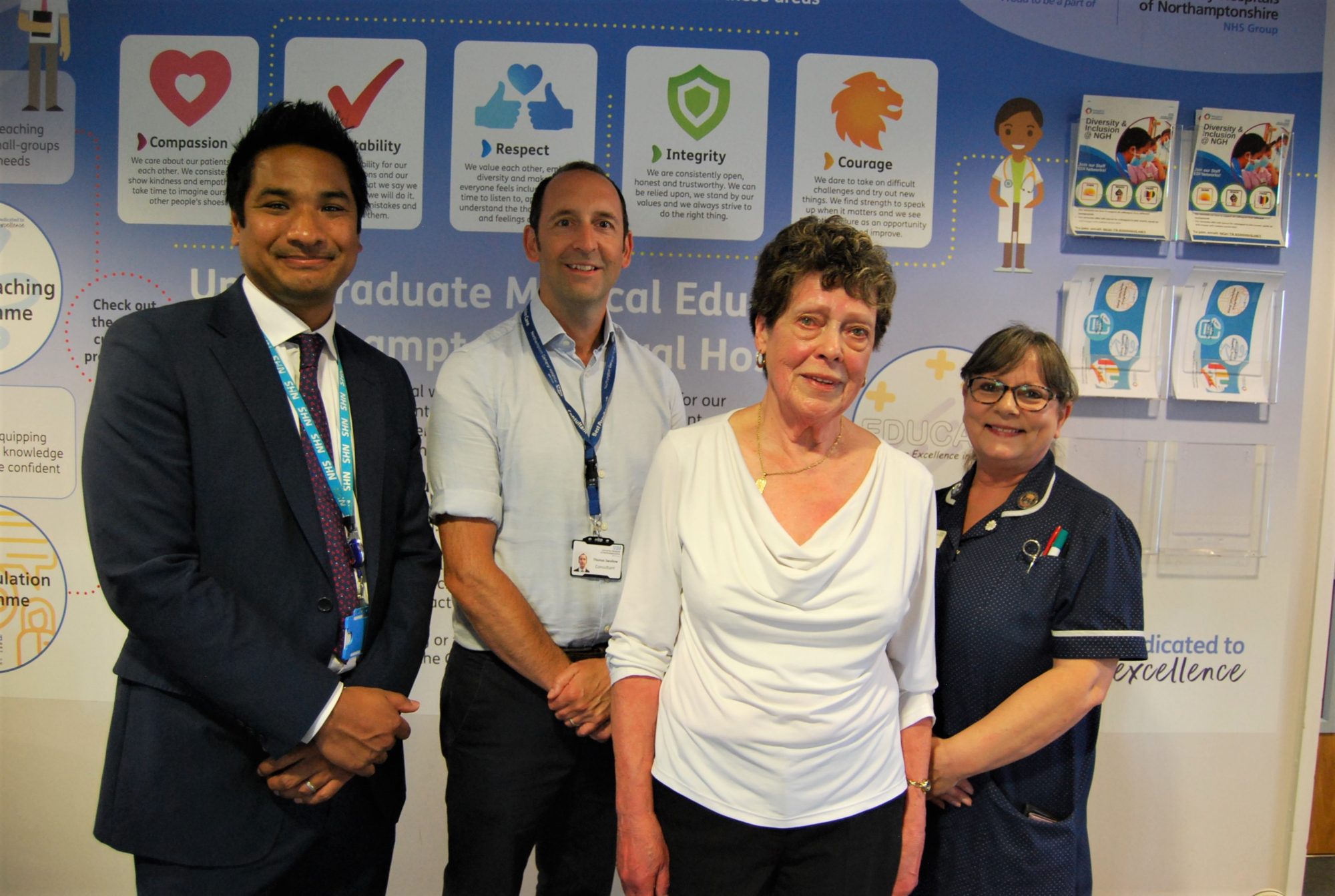 Hope Staden with members of staff from the urology department at NGH
