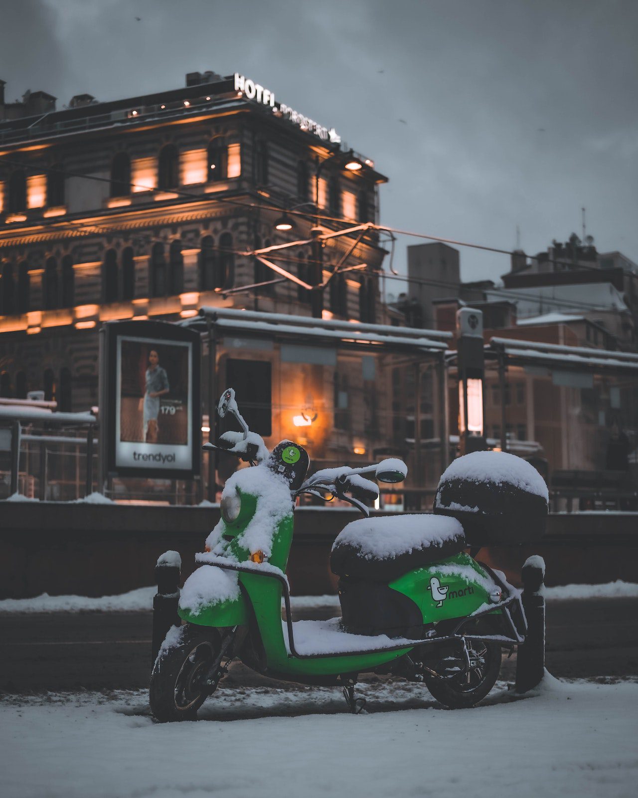 scooter in the snow