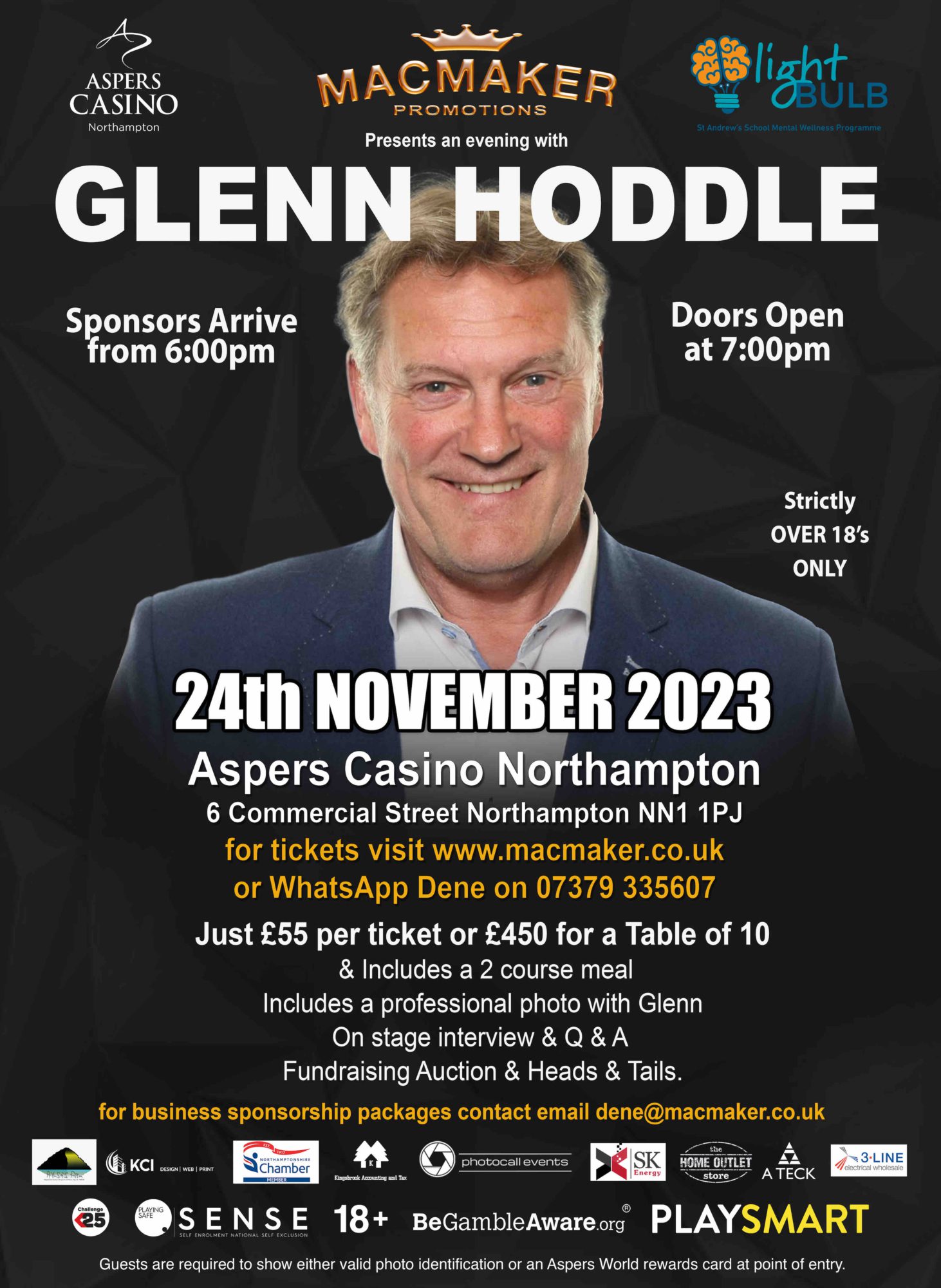 An Evening With Glenn Hoddle Sponsorship Package Offer. | Northamptonshire Chamber of Commerce