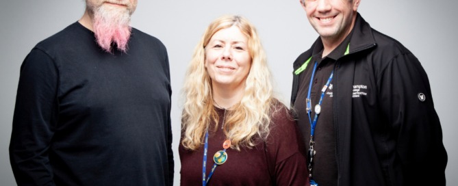 Northampton College lecturers Charlie Naylor Sarah Thursby and Mark Bradshaw