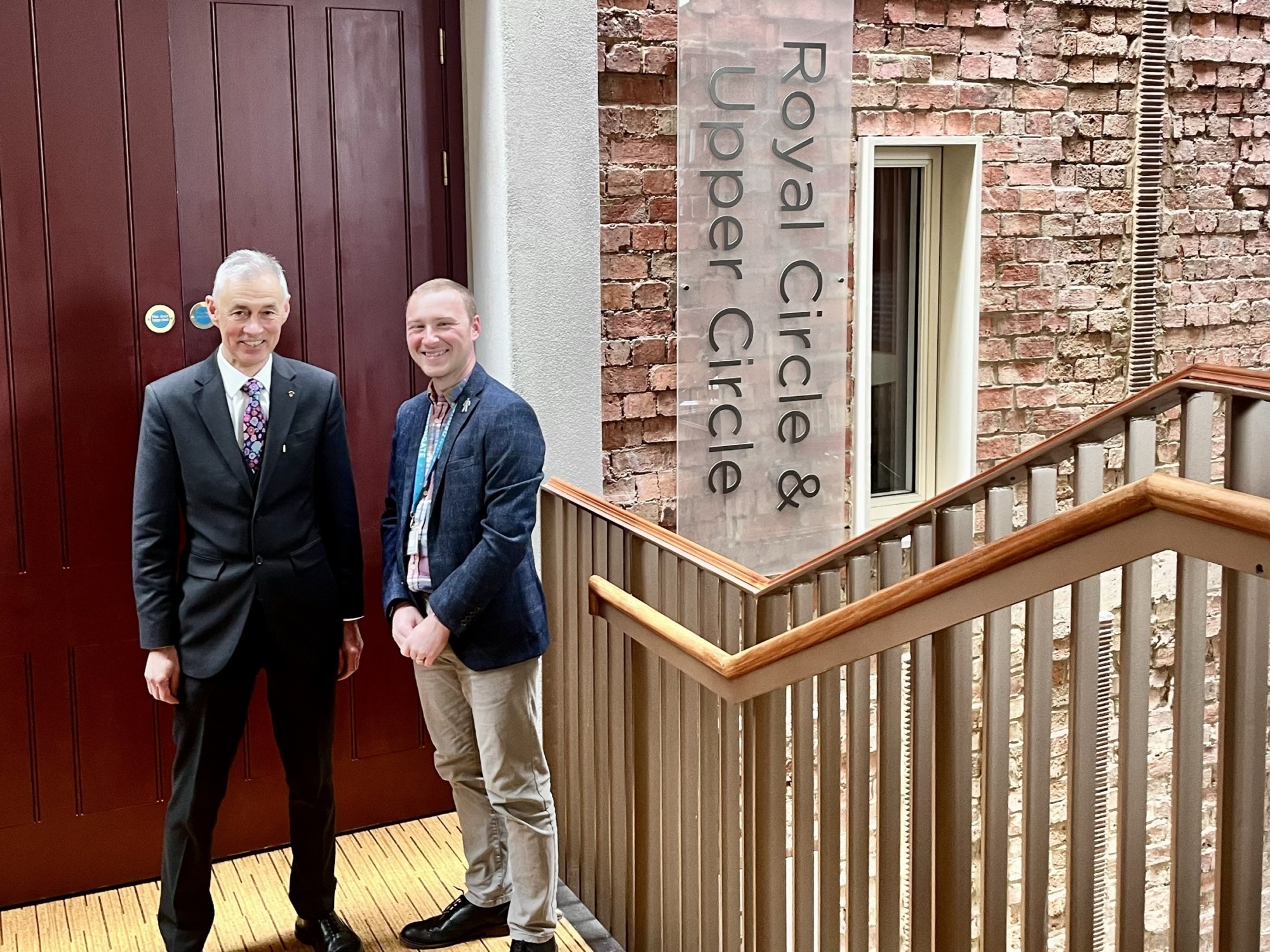 Michael Jones Jeweller chairman Robert White with Royal & Derngate Development Manager Chris Smith