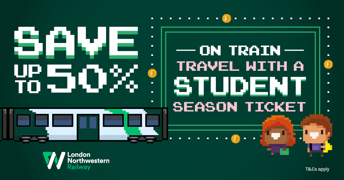On Sale Soon! Students Save up to 50% on train travel for a whole term with London Northwestern Railway! | Northamptonshire Chamber of Commerce