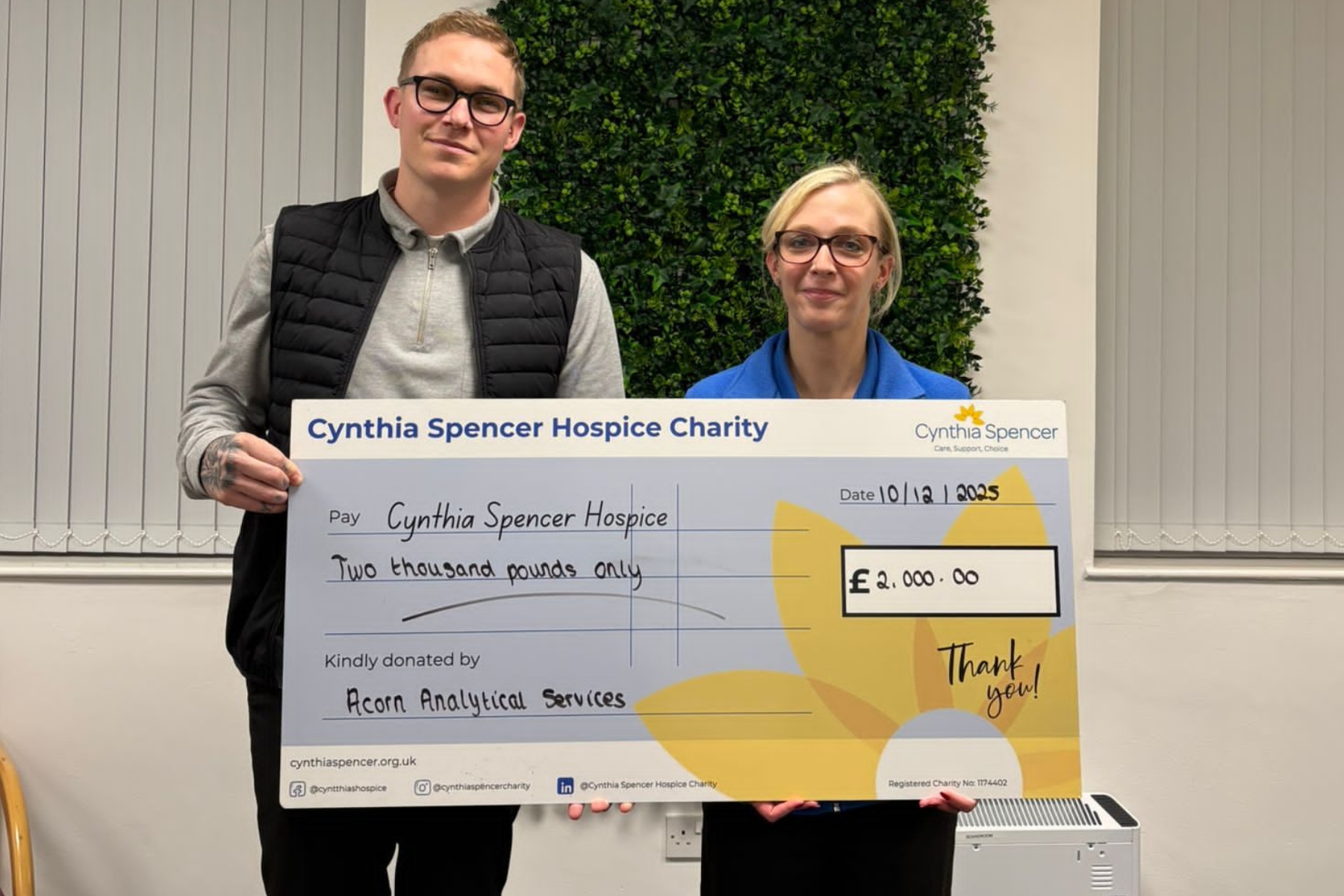 Three charities benefit from Acorn donation | Northamptonshire Chamber of Commerce