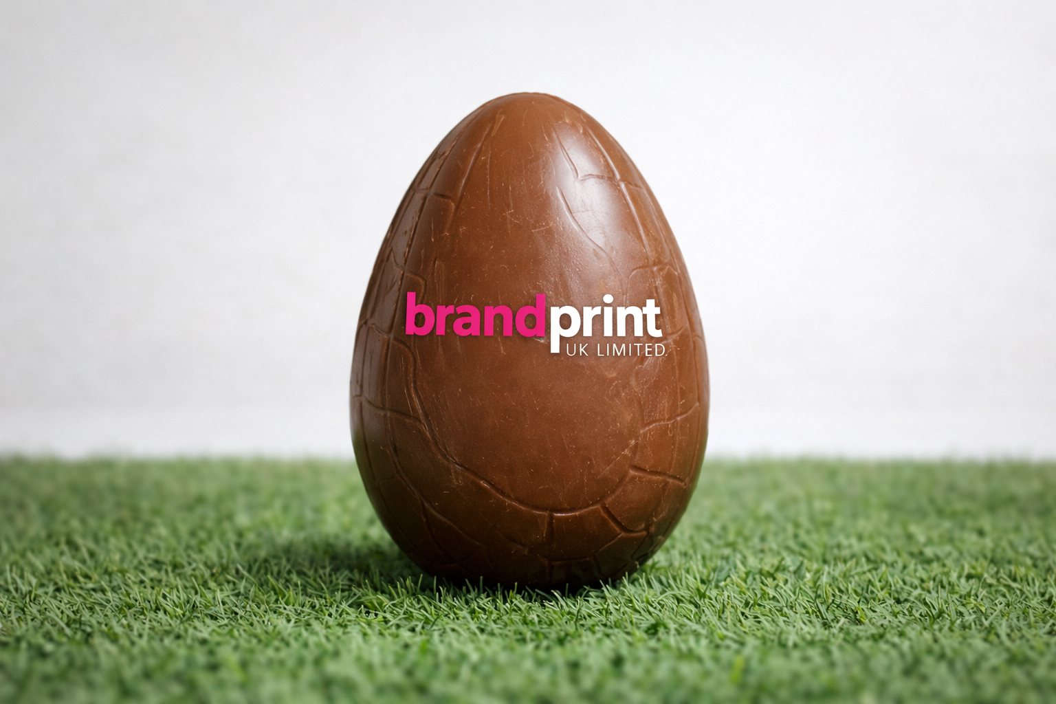 Chocolate Easter egg on green grass