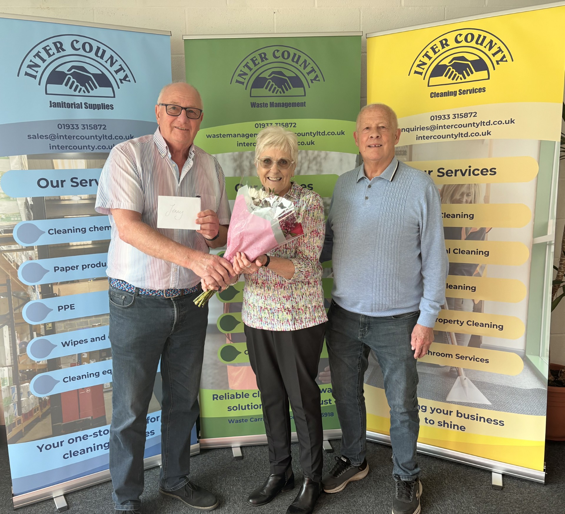 Photo included of (L-R) Keith Nicholson, Jenny Blount and Tony Blount.