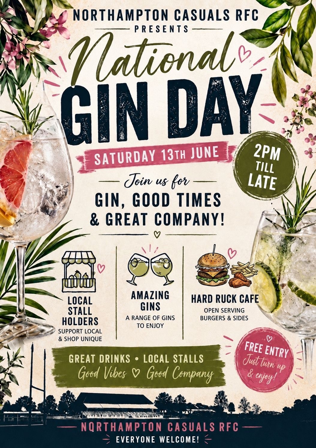 🍸 NATIONAL GIN DAY at Northampton Casuals RFC 🍸 | Northamptonshire Chamber of Commerce