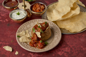 Large Baked Potato With Beef Roganjosh