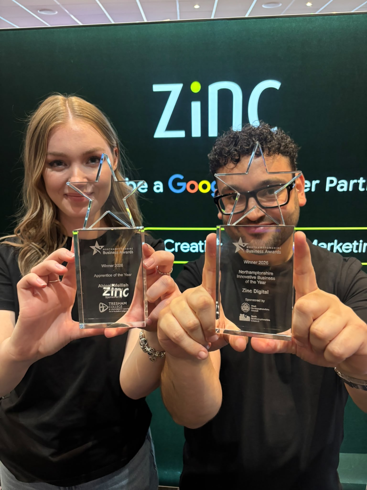 AI agents and a rising design star: Zinc Digital’s double win at Northamptonshire Business Awards | Northamptonshire Chamber of Commerce